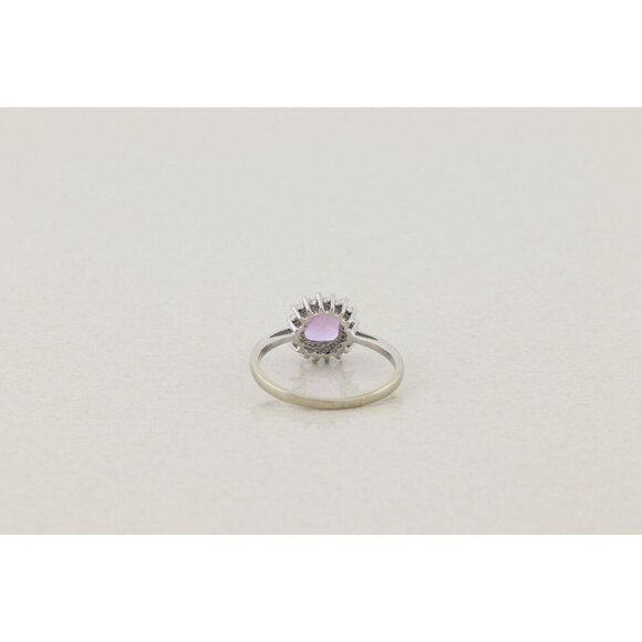 10k White Gold Natural Amethyst and Diamond Ring Size 9 - Picture 8 of 8